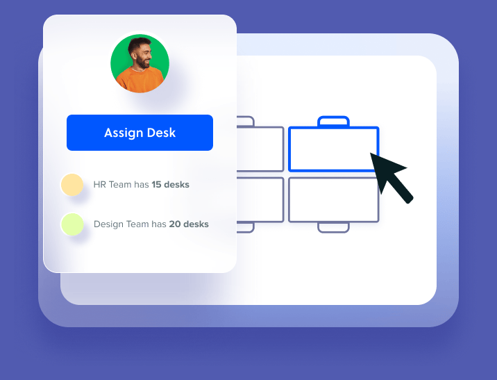 Assigning desks to the HR and Design teams on the floor plan