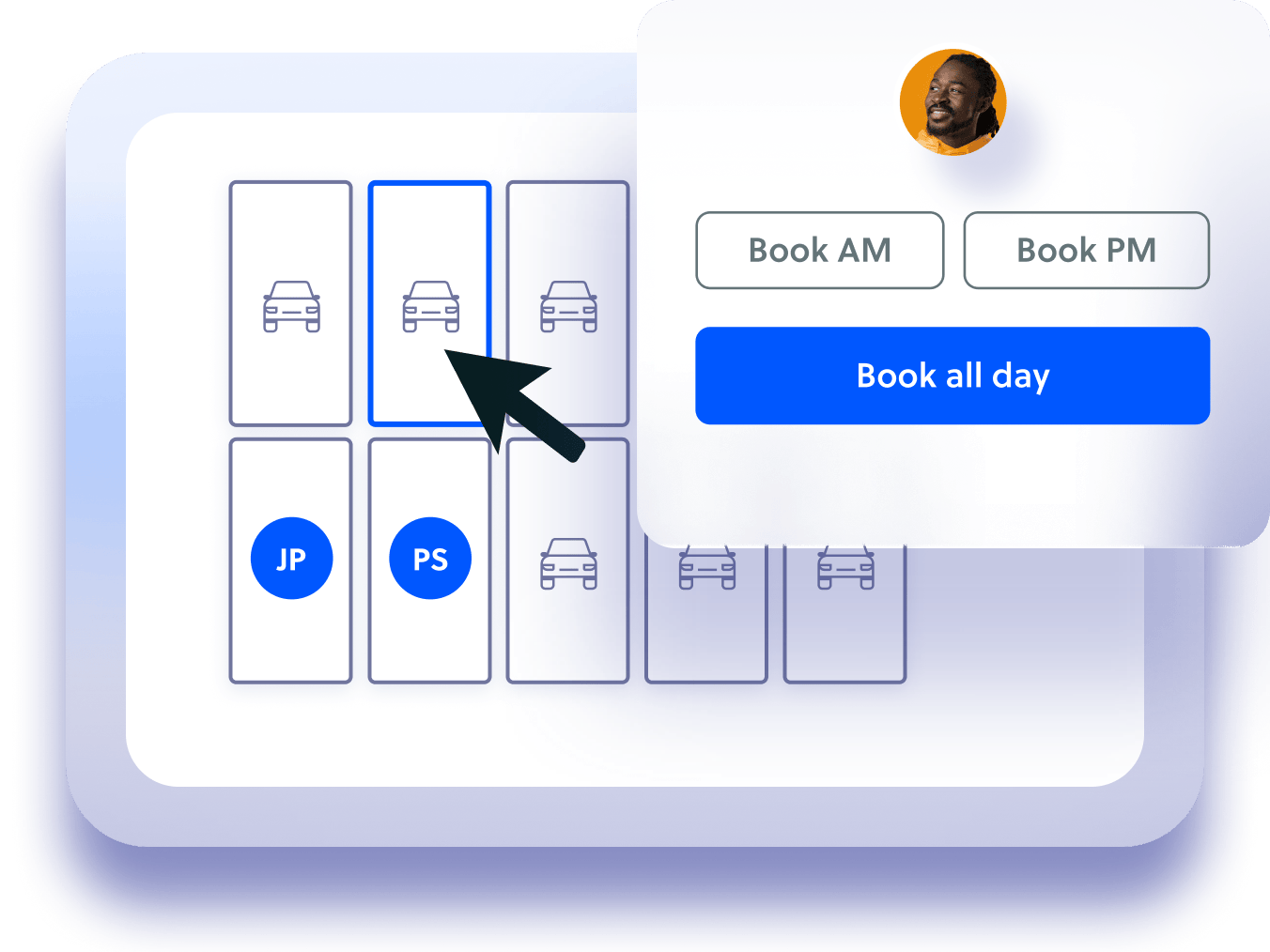 Car park booking map